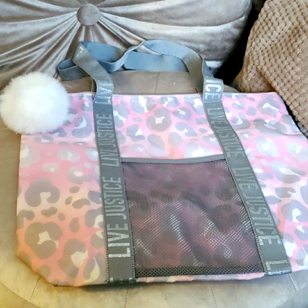 Justice zippered tote bag